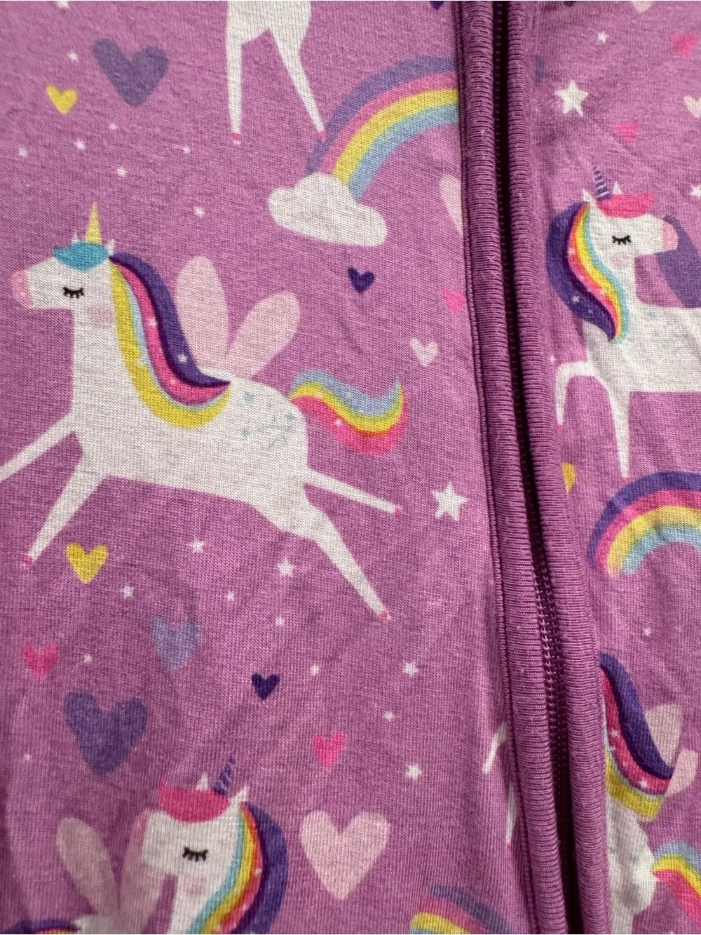 Little Sleepies Siennas Unicorns 3-6M Purple Bamboo Viscose Sleeper Pajamas Cozy